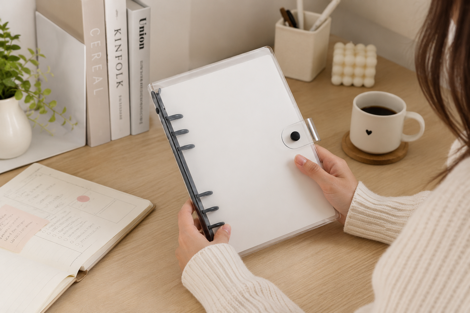 Classeur Transparent A5/A6 à 6 Anneaux en PVC 3