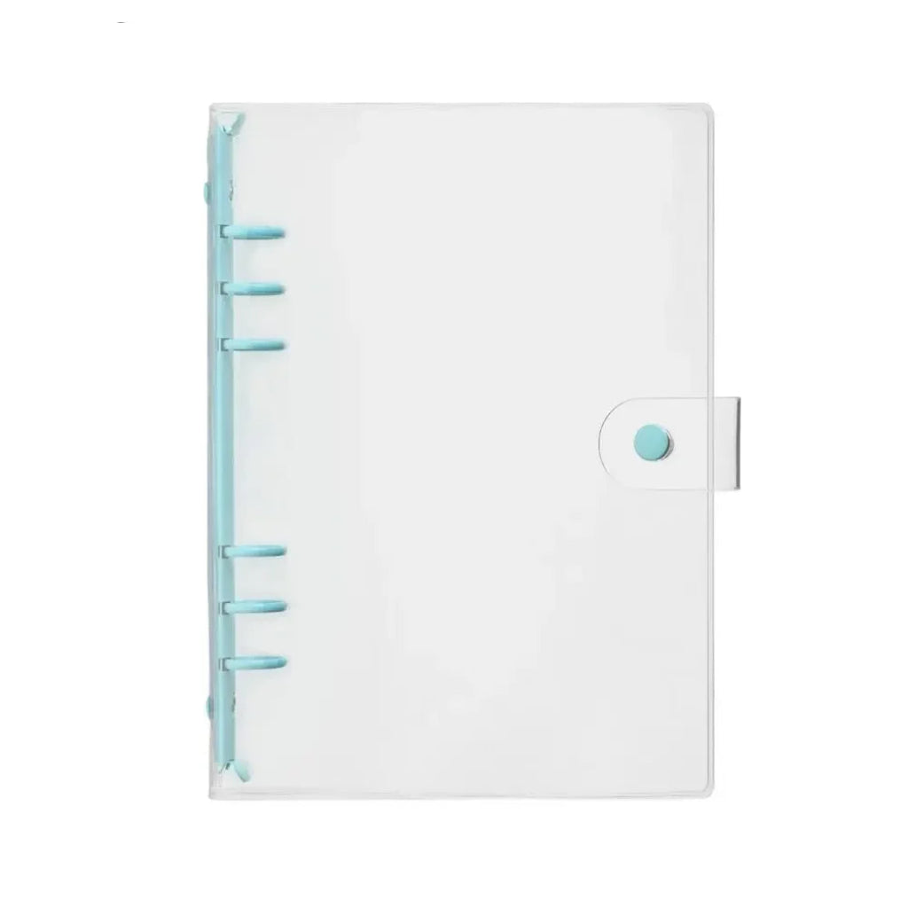 Classeur Transparent A6 à 6 Anneaux en PVC Bleu