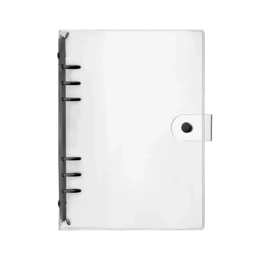 Classeur Transparent A6 à 6 Anneaux en PVC Noir