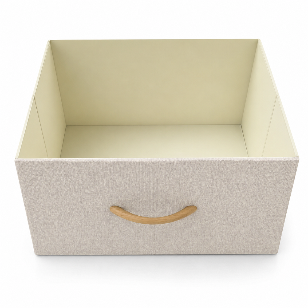 Commode Chambre 4 Tiroirs Vert Sauge, Chevet XXL Bois Naturel ouvert