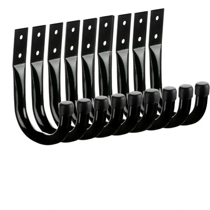 Crochets Mural Ultra-Résistants – Rangement Garage et Atelier Noir 10 Pièces