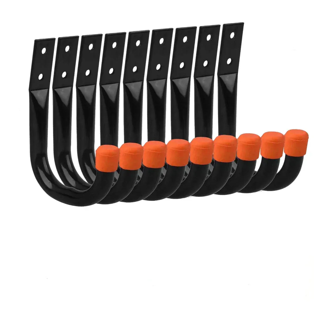 Crochets Mural Ultra-Résistants – Rangement Garage et Atelier Orange 10 Pièces