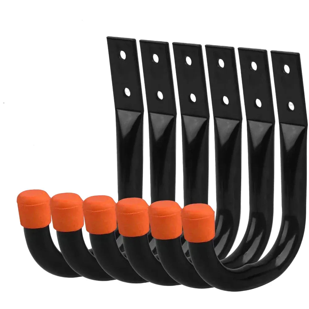 Crochets Mural Ultra-Résistants – Rangement Garage et Atelier Orange 6 Pièces