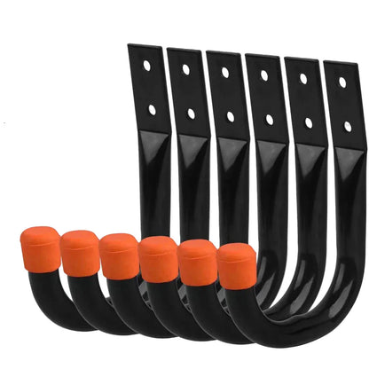 Crochets Mural Ultra-Résistants – Rangement Garage et Atelier Orange 6 Pièces