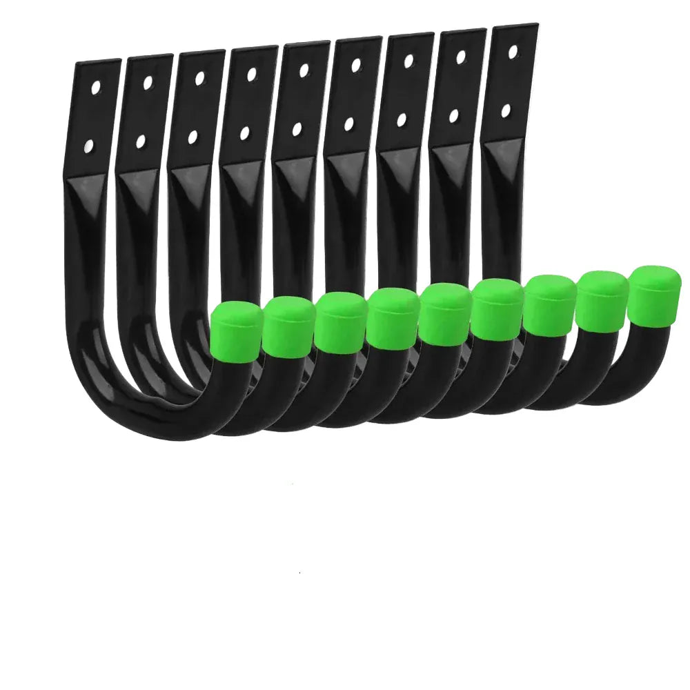 Crochets Mural Ultra-Résistants – Rangement Garage et Atelier Vert 10 Pièces