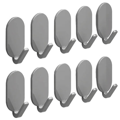 Crochets Muraux Adhésifs Ultra-Résistants - Pack de 10 Pièces Gris