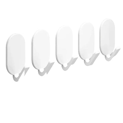 Crochets Muraux Adhésifs Ultra-Résistants - Pack de 5 Pièces Blanc