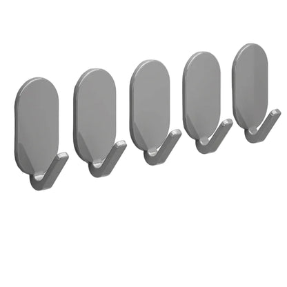 Crochets Muraux Adhésifs Ultra-Résistants - Pack de 5 Pièces Gris