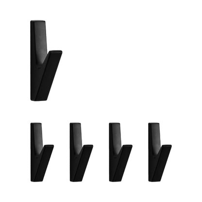 Crochets Muraux en Alliage de Zinc - Design Moderne Mat 5 pièces Noir Mat