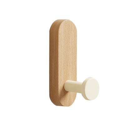 Crochets Muraux en Bois Massif 1 Pièce Hêtre – Style Nordique, Rangement Pratique et Élégant pour Entrée