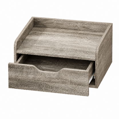 Duo de Tables de Chevet Suspendues Grises en Bois — Design Flottant Sans Perçage 1
