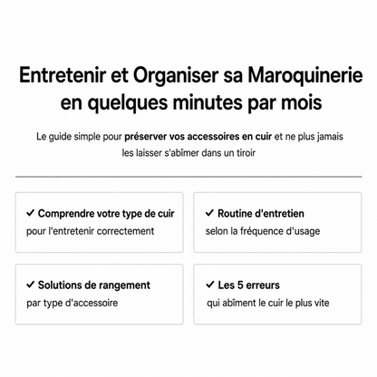 Entretenir et Organiser sa Maroquinerie en quelques minutes par mois