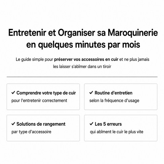 Entretenir et Organiser sa Maroquinerie en quelques minutes par mois