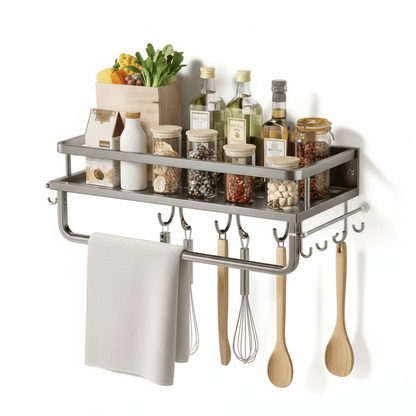 Étagère Murale Cuisine – Aluminium Multifonctionnelle Design & Pratique