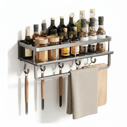 Étagère Murale Cuisine – Aluminium Multifonctionnelle Design & Pratique