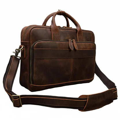 Porte-Documents Rétro en Cuir Véritable