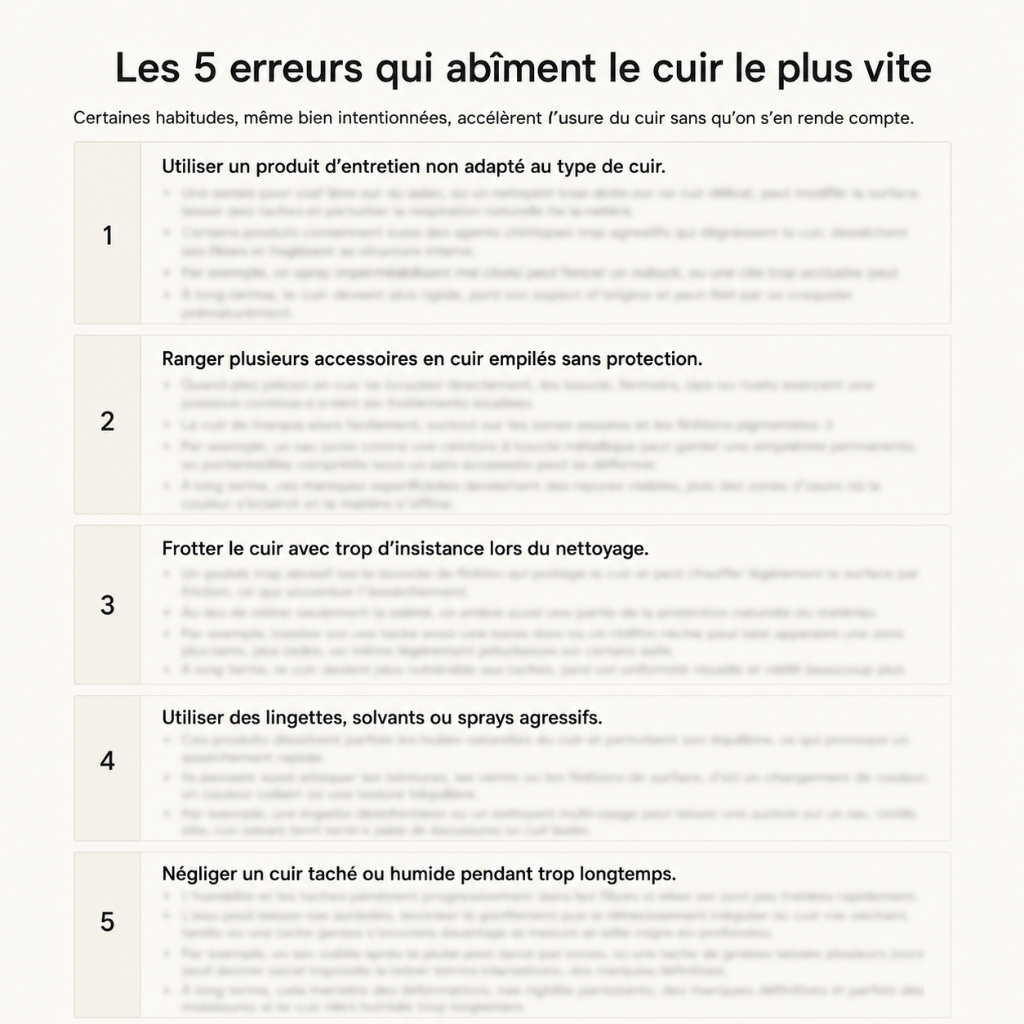 Entretenir et Organiser sa Maroquinerie en quelques minutes par mois