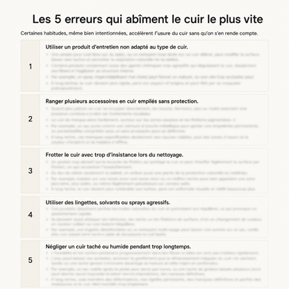Entretenir et Organiser sa Maroquinerie en quelques minutes par mois