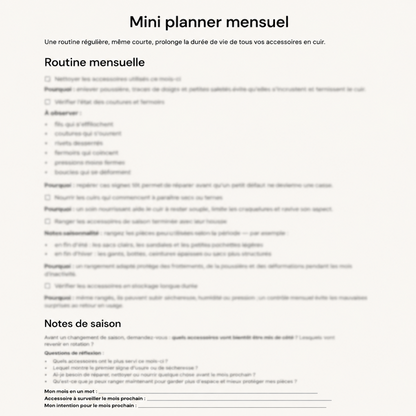 Entretenir et Organiser sa Maroquinerie en quelques minutes par mois