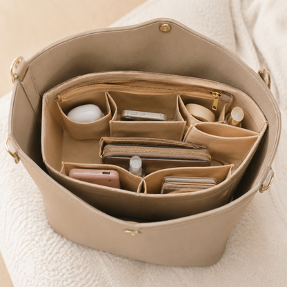 Organisateur de Sac en Feutrine – 10 Compartiments, Porte-Gobelet Intégré 1 .