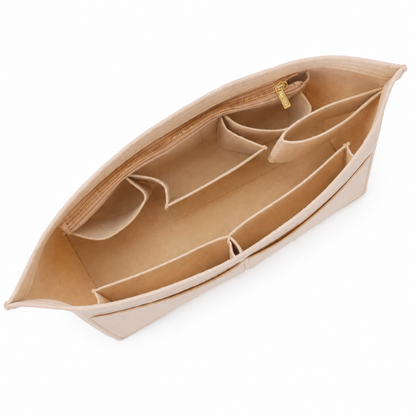 Organisateur de Sac en Feutrine – 10 Compartiments, Porte-Gobelet Intégré Beige