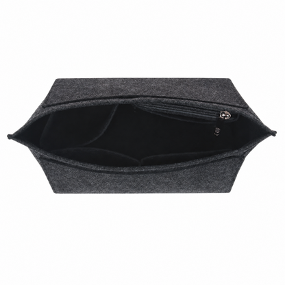 Organisateur de Sac en Feutrine — Compartiments Multiples & Poche Zippée Gris
