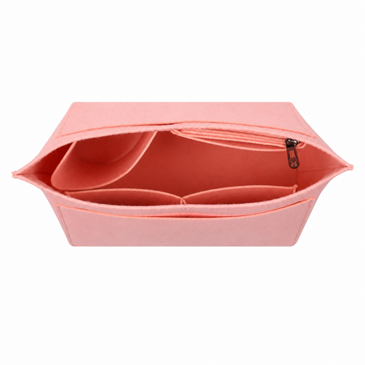 Organisateur de Sac en Feutrine — Compartiments Multiples & Poche Zippée Rose
