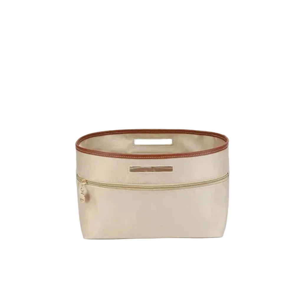 Organisateur de Sac en Satin – Structure Ajustée 30 x 24 x 17 cm beige