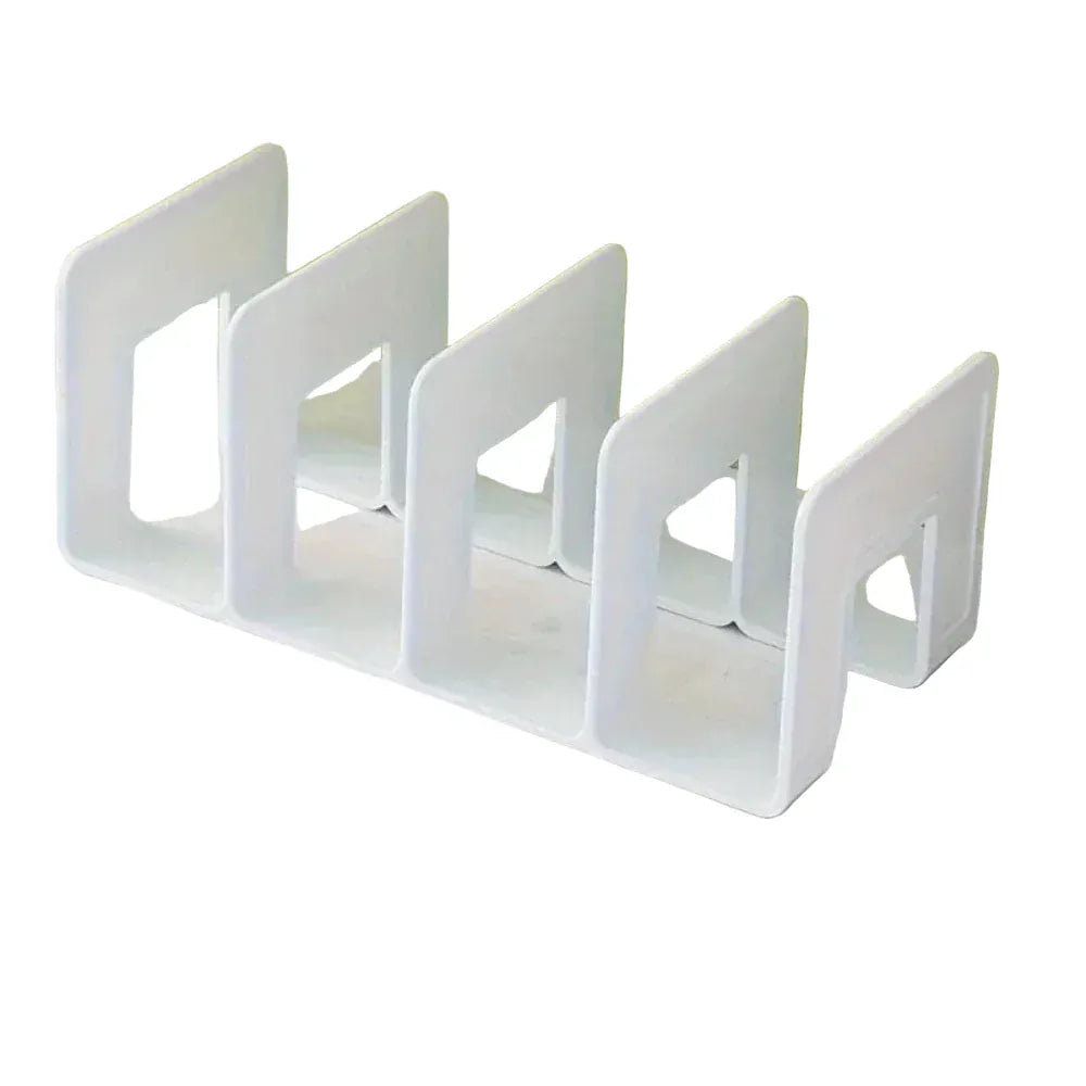 Organiseur de Bureau 4 Compartiments - Serre-Livres Plastique Moderne Blanc