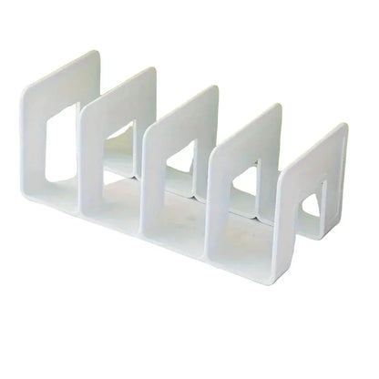 Organiseur de Bureau 4 Compartiments - Serre-Livres Plastique Moderne Blanc
