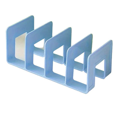 Organiseur de Bureau 4 Compartiments - Serre-Livres Plastique Moderne Bleu