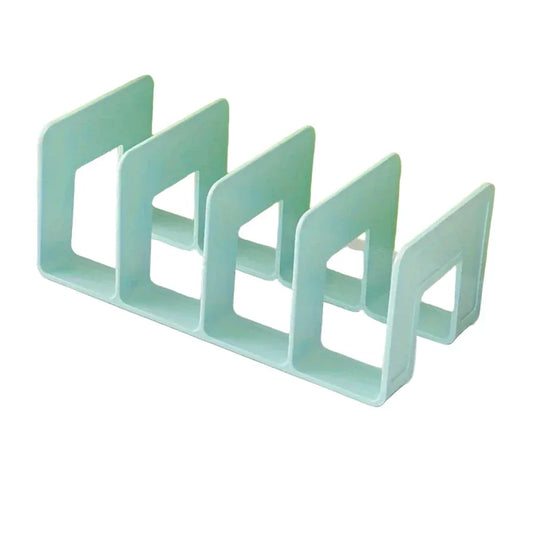 Organiseur de Bureau 4 Compartiments - Serre-Livres Plastique Moderne Vert