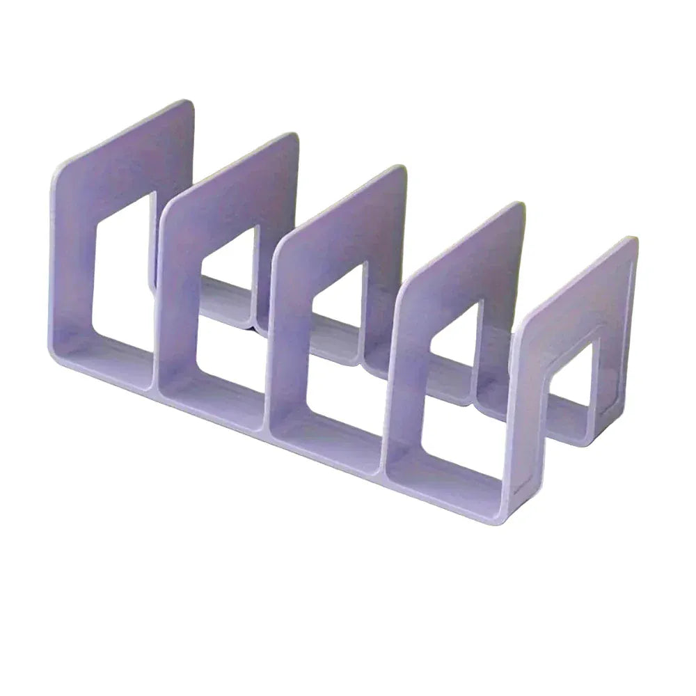Organiseur de Bureau 4 Compartiments - Serre-Livres Plastique Moderne Violet