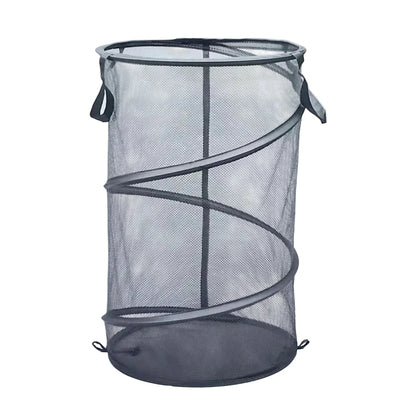 Panier à Linge Pliable Grande Capacité - Structure Mesh Respirante avec Poignées Renforcées Gris