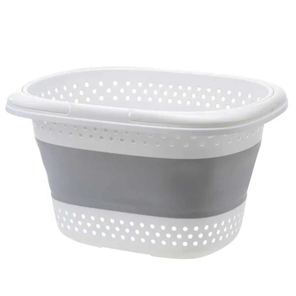 Panier à Linge Pliable en Plastique Gris – Grande Capacité, Gain de Place et Modulable