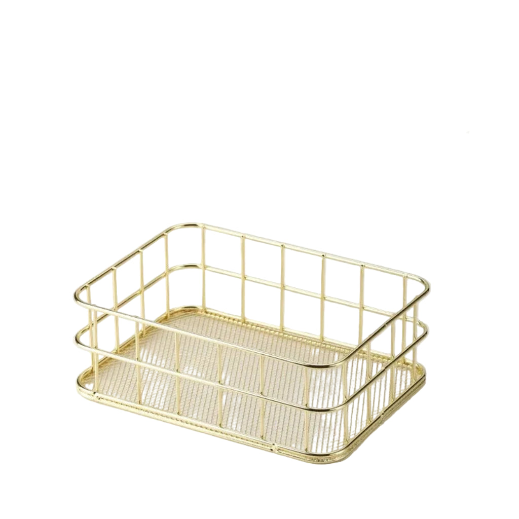 Panier de Rangement Bureau Nordic – Chic et Fonctionnel Or carré