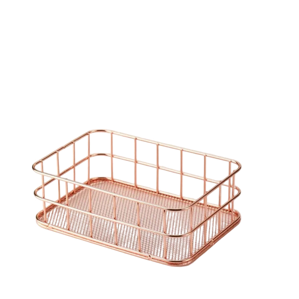 Panier de Rangement Bureau Nordic – Chic et Fonctionnel Rose Carré