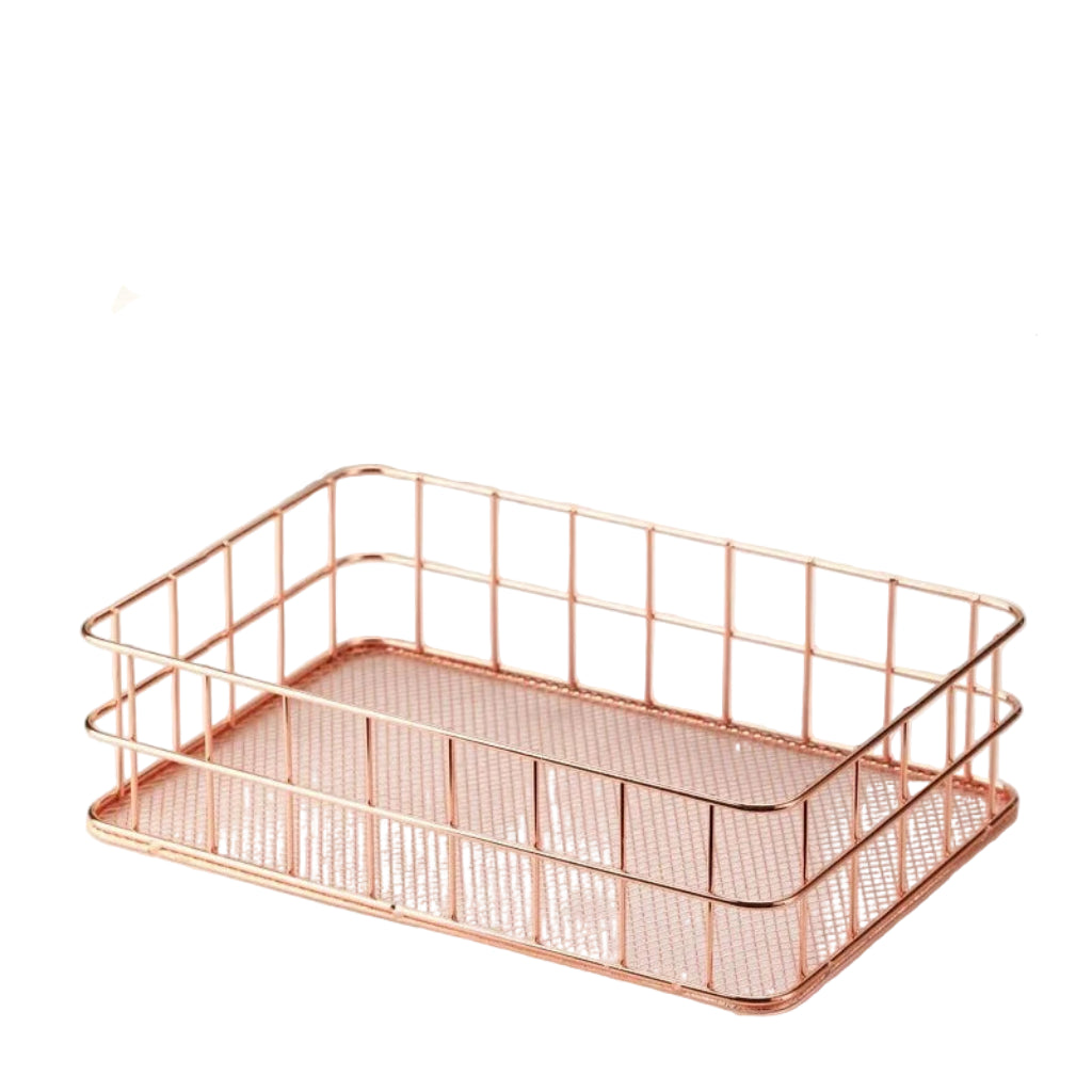 Panier de Rangement Nordic – Bureau et Cosmétiques Chic Rose
