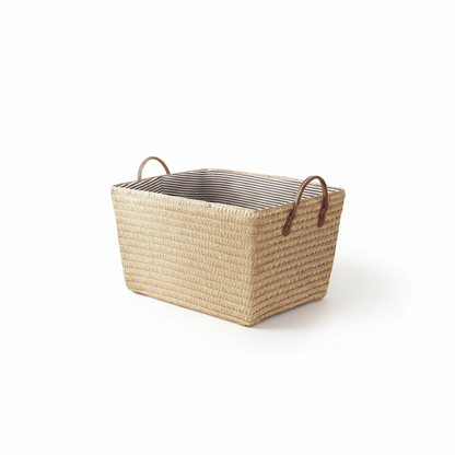 Panier de Rangement Tressé Style Japonais Or - Grande Capacité Double Couche en PP Oxford