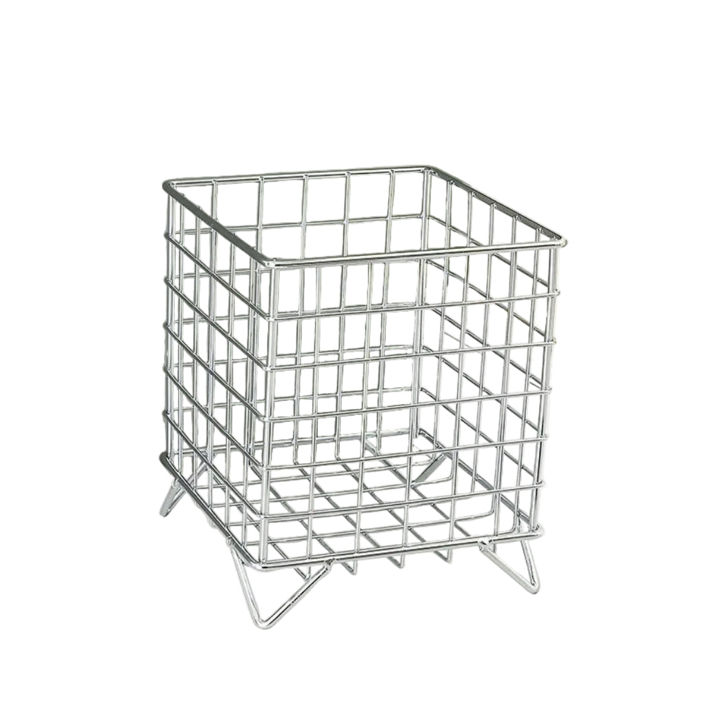 Panier de Rangement en Fer Forgé – Grande Capacité au Design Moderne Argent