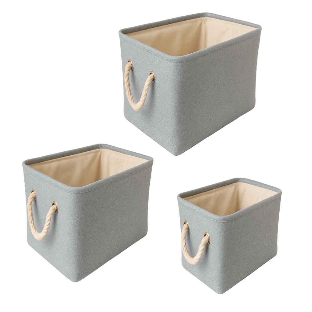 Panier de rangement à lin bleu