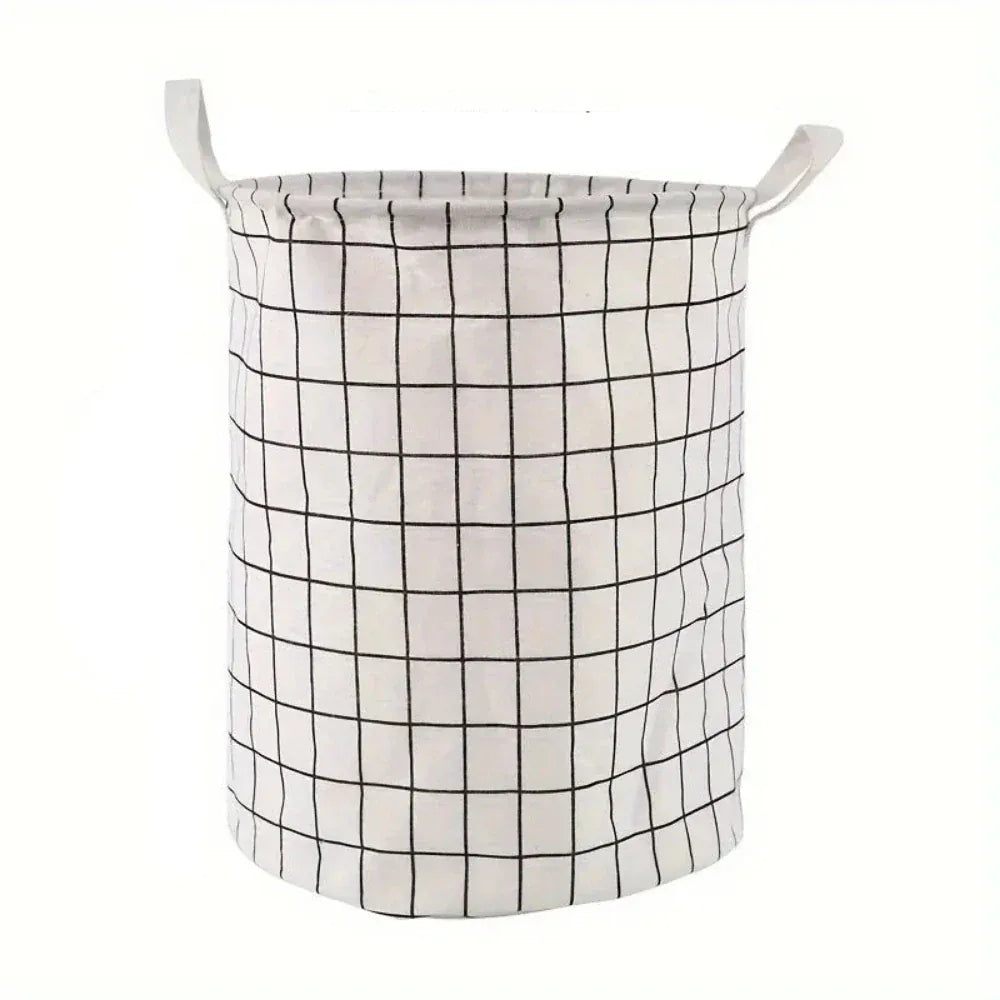 Panier de rangement petit quadrillage blanc