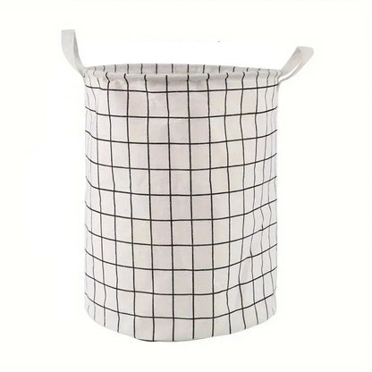 Panier de rangement petit quadrillage blanc