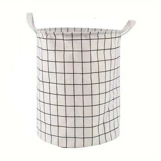 Panier de rangement petit quadrillage blanc