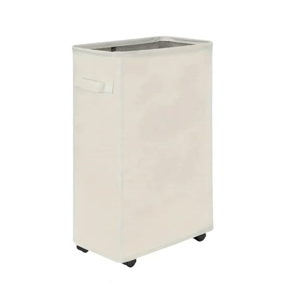 Panier à linge mobile blanc