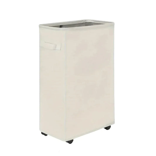 Panier à linge mobile blanc