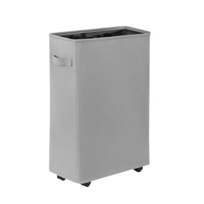 Panier à linge mobile gris