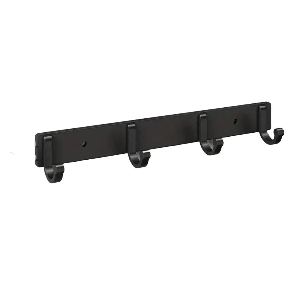 Patère Murale Design en Aluminium Noir 4 crochets – Style Moderne et Élégant