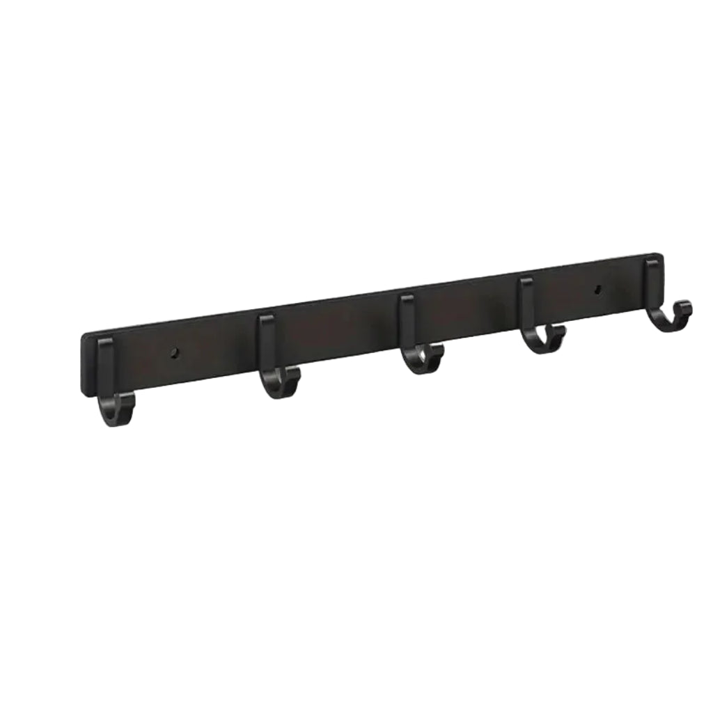 Patère Murale Design en Aluminium Noir 5 crochets – Style Moderne et Élégant