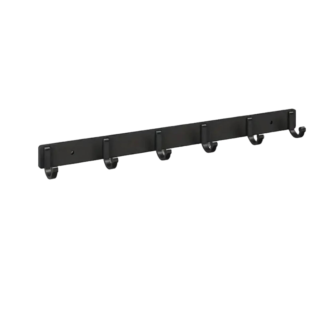 Patère Murale Design en Aluminium Noir 6 crochets – Style Moderne et Élégant